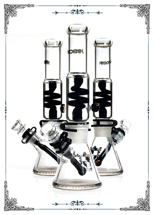 PHOENIX STAR Freezable Coil Beaker Bottom Glass Bong Smoking Water Pipe