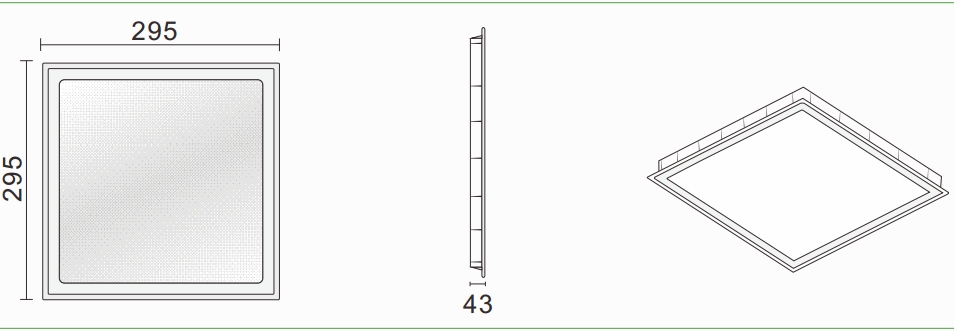 Surface mounting Dimmable Led Panel Light 600x600 High CRI 120 lm/W 3825 Lumen