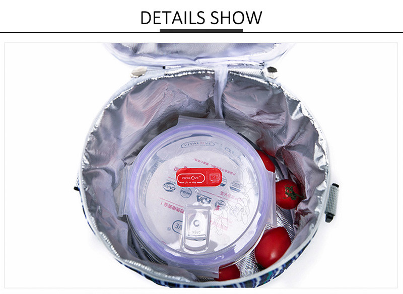 Cylindrical Shape Large Insulated Thermal Food Picnic Cooler Bag