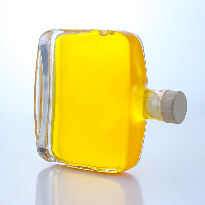 Industrial Liquor 300ml Unique Shaped Round Shoulder Super Flint Glass Bottle with Cork