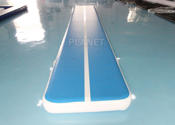 Women Inflatable Yoga Mat Blue Color / Home Blow Up Tumble Track