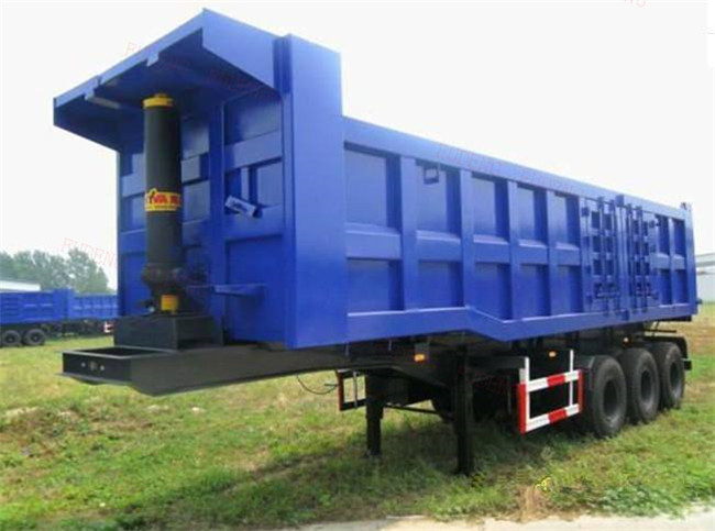 Hyva Hydraulic Cylinder Dump Semi Trailer 40T-100T Payload Steel Q345B Frame