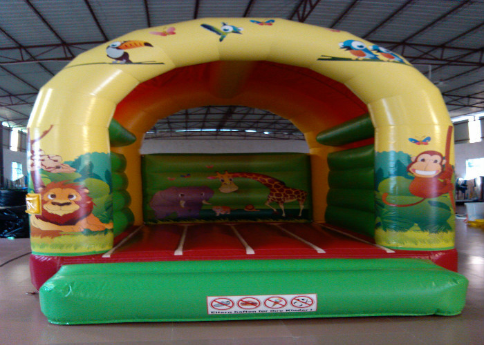 Forest animals theme inflatable bouncers / inflatable bouncer with roof Inflatable simple bouncy house