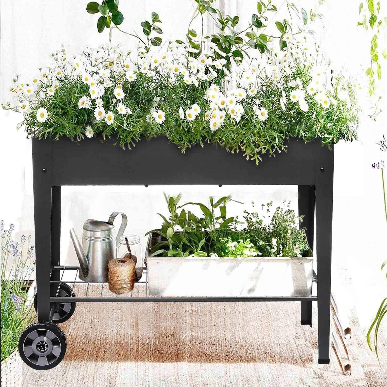 Work Process Heavy Duty Raised Planter Box for Outdoor Vegetable and Herb Garden