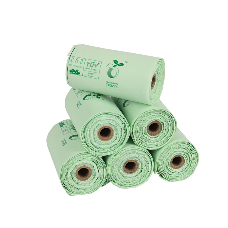 Customized Logo Biodegradable Cornstarch PBAT PLA Bag for Pet Poop at Exhibition Hall