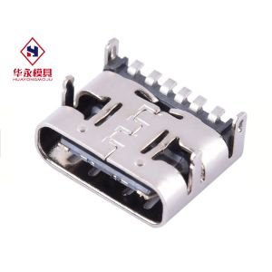  SS Stainless Steel Shell Usb Type C 6 Pin Connector For PCB Manufactures
