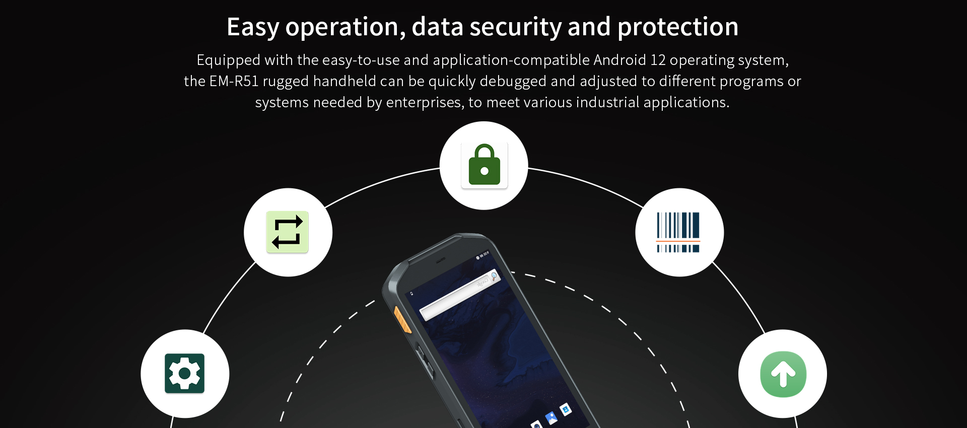 RK3568 CPU 4GB RAM Waterproof Industrial Android Rugged Handheld PDA with 5-Inch Screen