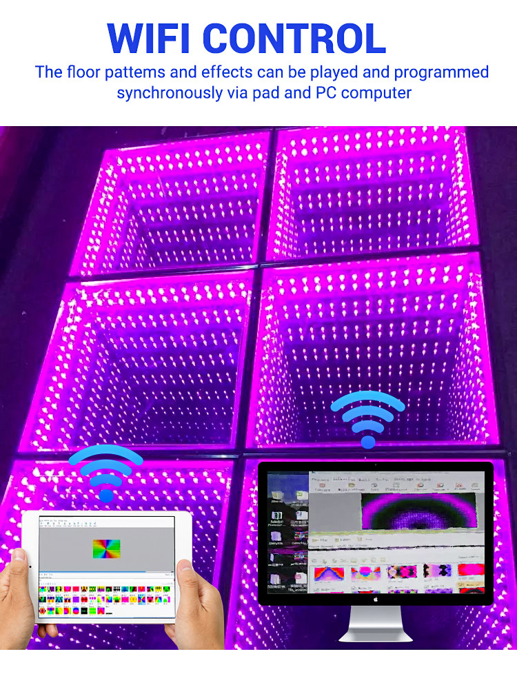 Outdoor Light Up Floor Panels Illuminated LED Lighted Dance Floor Tiles For Wedding