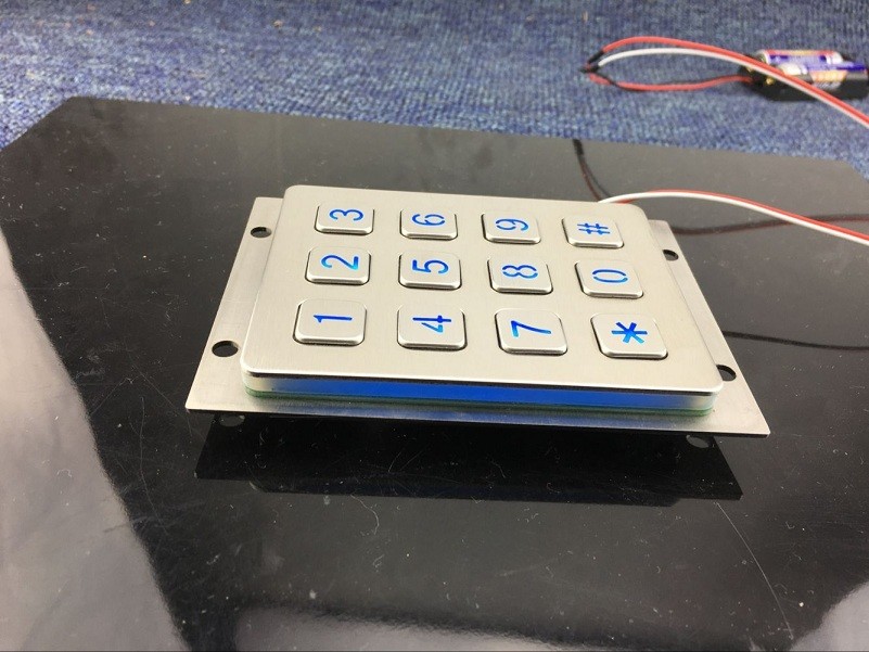 12 keys stainless steel backlit keypad for telephone entry system