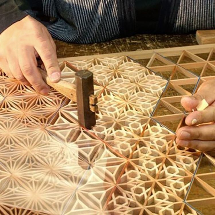 Rustic Decorative Wood Kumiko Led Water Bubble Wood Divider Screens For Restaurant