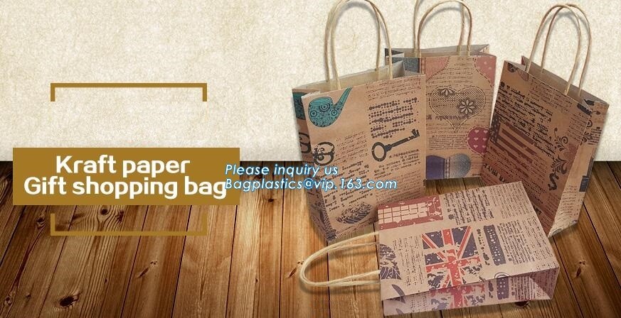 Flower carrier bag with different color customized pot plants kraft paper bag with handle,stamping logo fancy paper flow