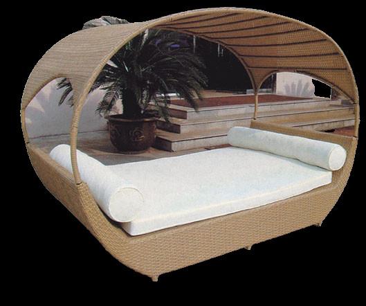 Outdoor sunbed cushion rattan Sunbed Customized Special shape high quality