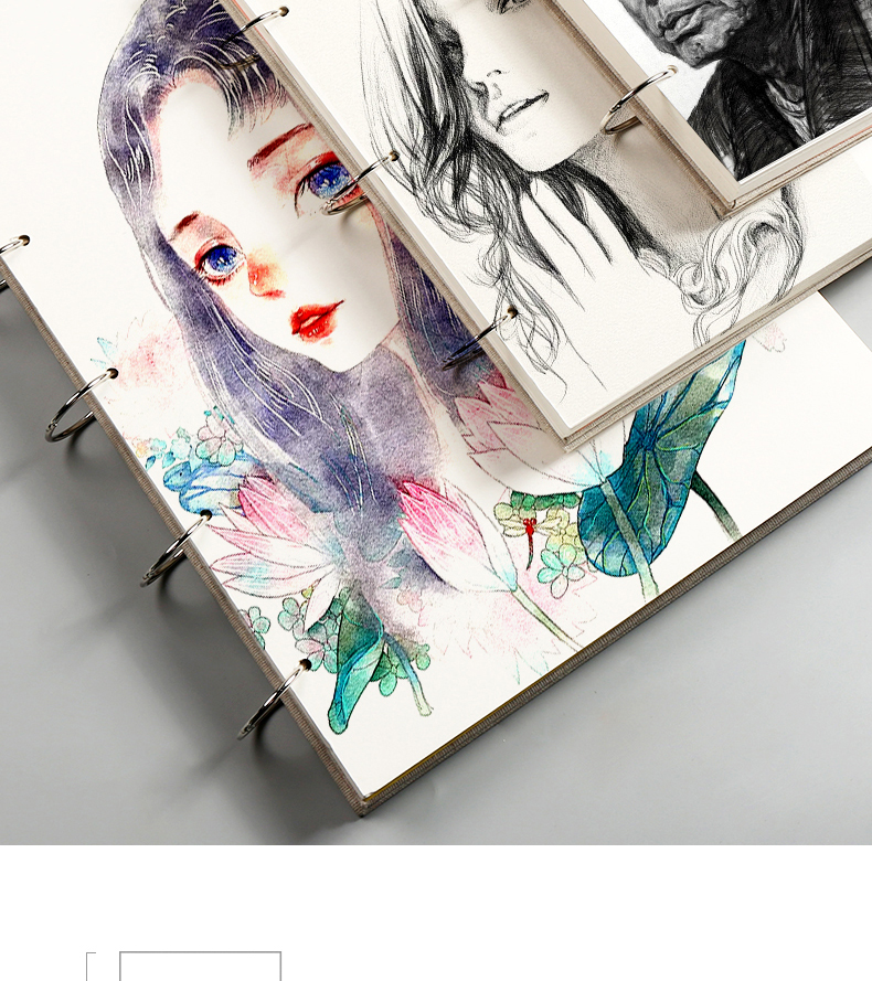 Retro Spiral Sketchbook Linen Hardcover 120 Pages 160 Gsm Refillable Notebook For Art Drawing