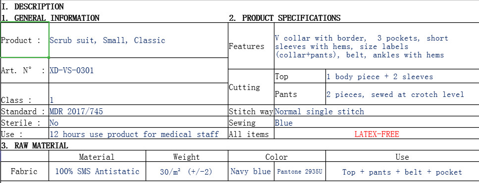 Customized Disposable Scrub Suits , Medical Uniform Set For Operation Room ODM