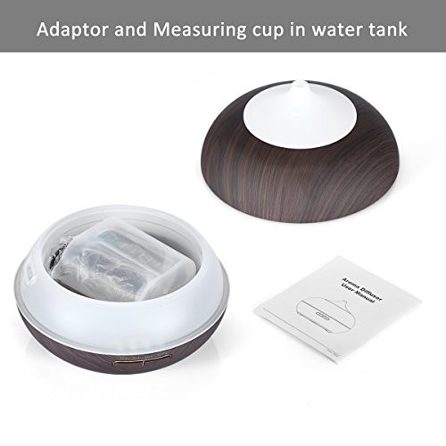 Whisper - Quiet 300ml Wood Grain Ultrasonic Cool Mist Humidifier