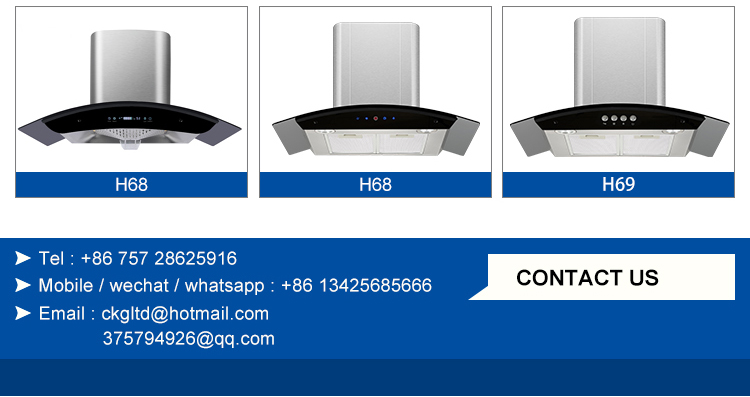 Electric Arc Glass Chimney Hood Stainless Steel Housing App Controlled Kitchen Range Hood