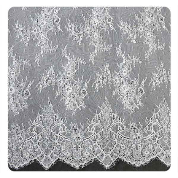 Eco friendly Dyeing Fabric , Flora Bridal Chantilly Nylon Lace With Nylon