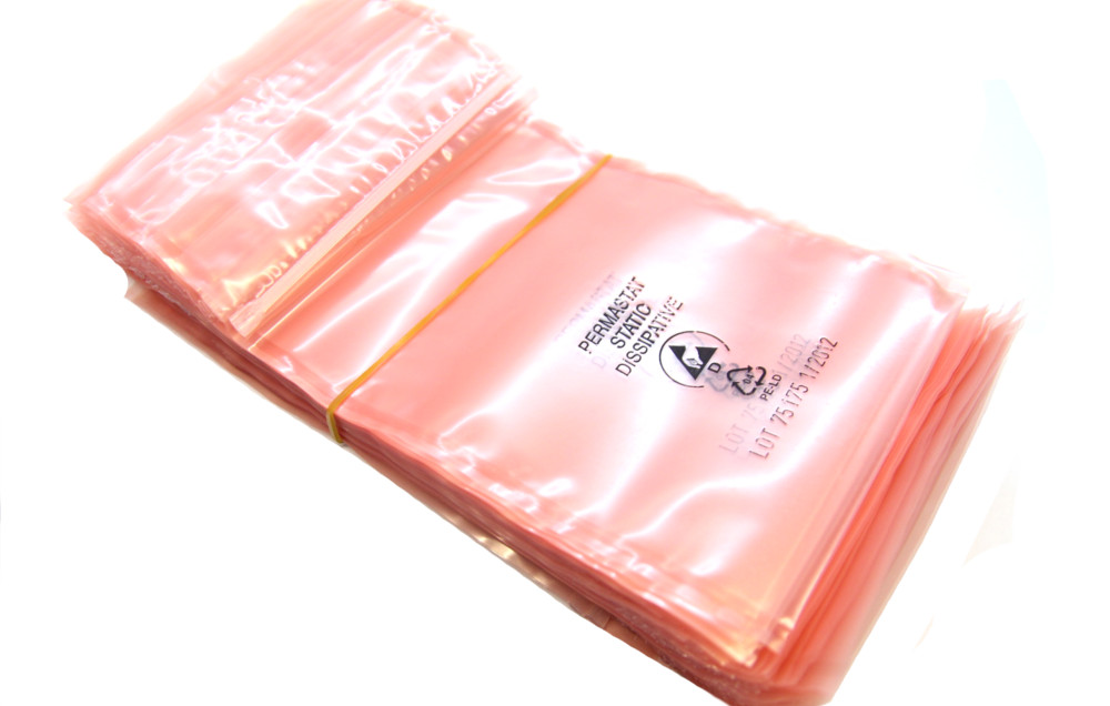 Vacuum Anti Static ESD Shielding Bags Zipper Top For PCB