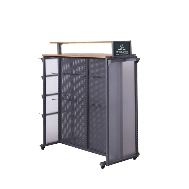 Retail Gondola Clothing Store Display Rack Wood Effect