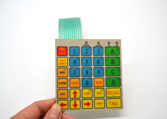 Flat / Embossed Tactile Membrane Keypad , Push Button Membrane Switch