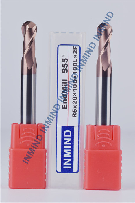 Long Flute Ball Nose End Mill with 100 mm Length 10 mm Dia 0.5 - 0.6 UM Grain Size