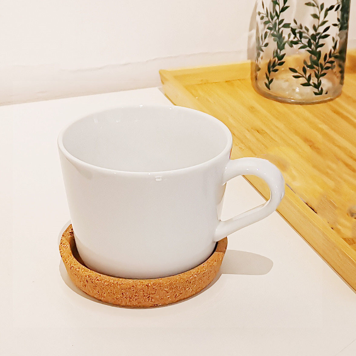 Eco Cork Cup Holder Coasters With Rim Bottom Coffee Cup Heat Insulated