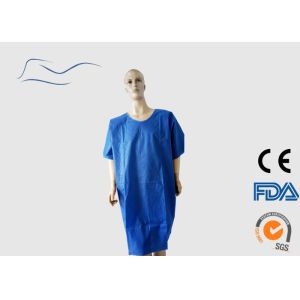 China Single Use Blue Isolation Gowns Short Sleeves Type For Patients XL / XXL Size on sale