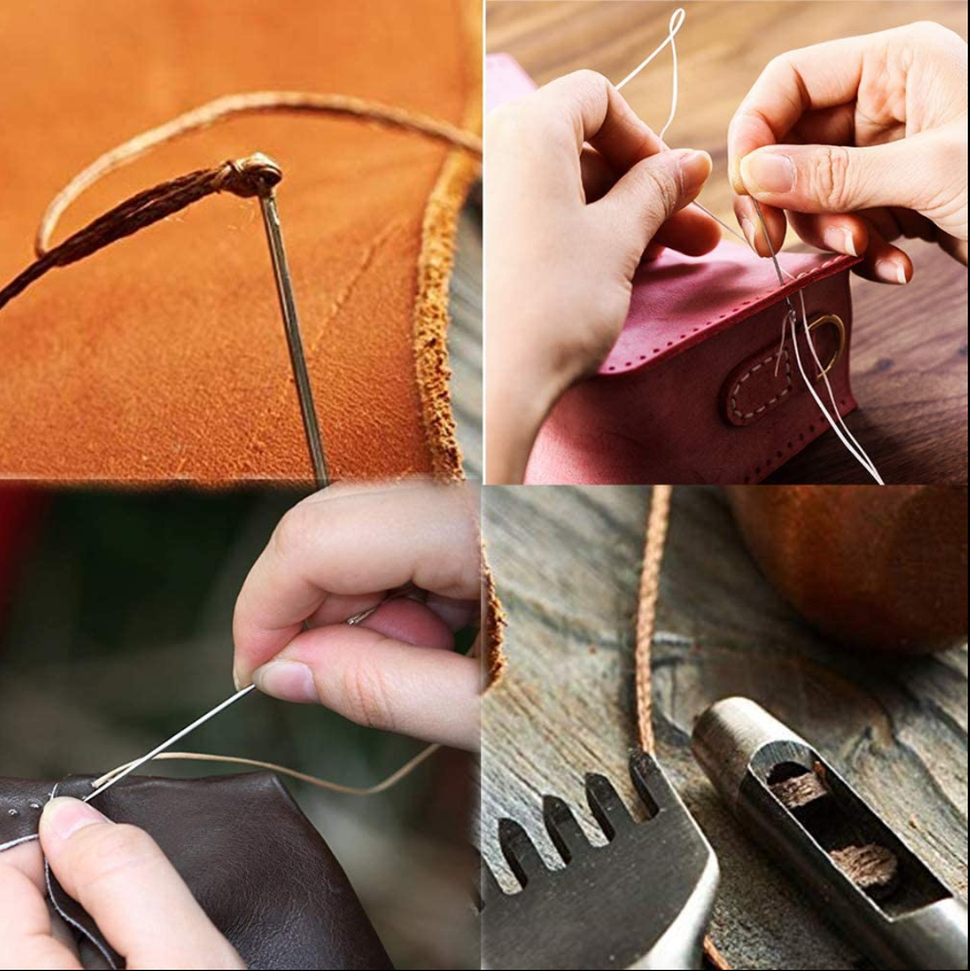 Polyester/ Waxed Material Hand Stitched Leather Thread 0.8mm Flat Wax Thread 50m