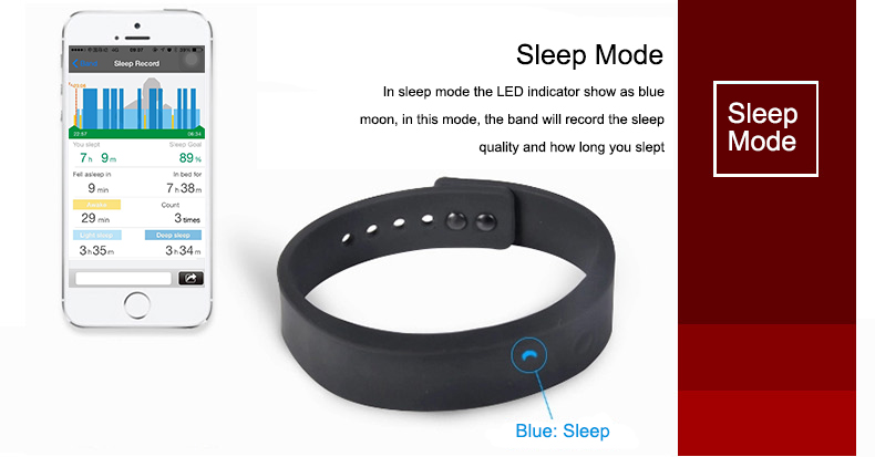 China Market of Electronic Smart Bluetooth Wristband Pedometer