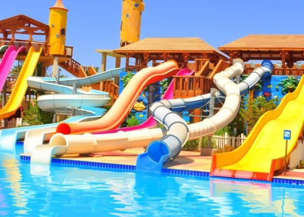 Fiberglass Water Pool Mini Water Park Slide / Amusement Park Slides ISO