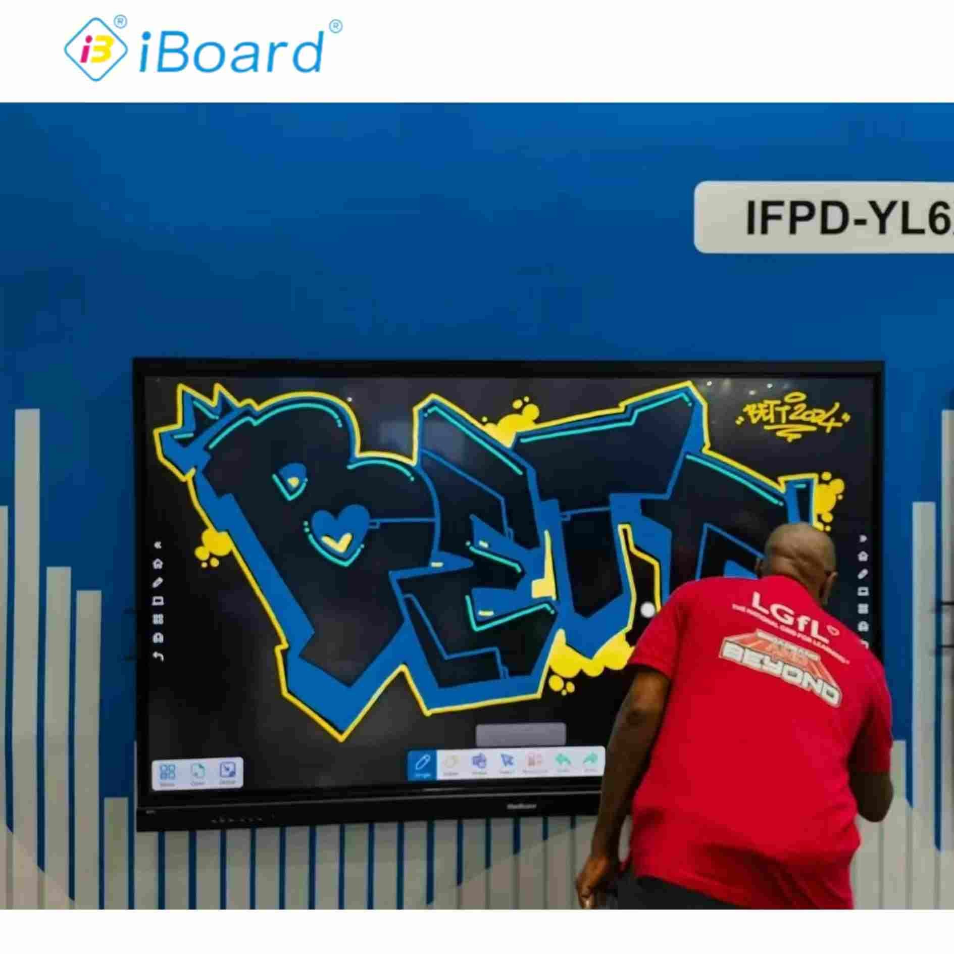 Nano Or Ceramic Board Surface Interactive Touch Panel Display for Standards in Black Frame