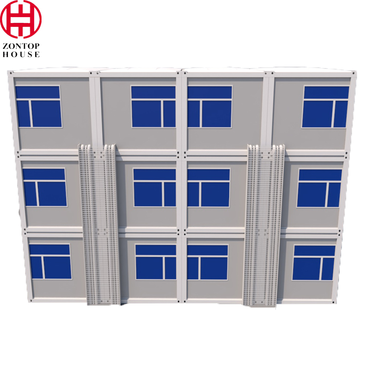 Zontop China 4 Bedrooms Luxury Prefabricated Modern Quick Concrete 20ft Container Homes 2 Story Prefab House