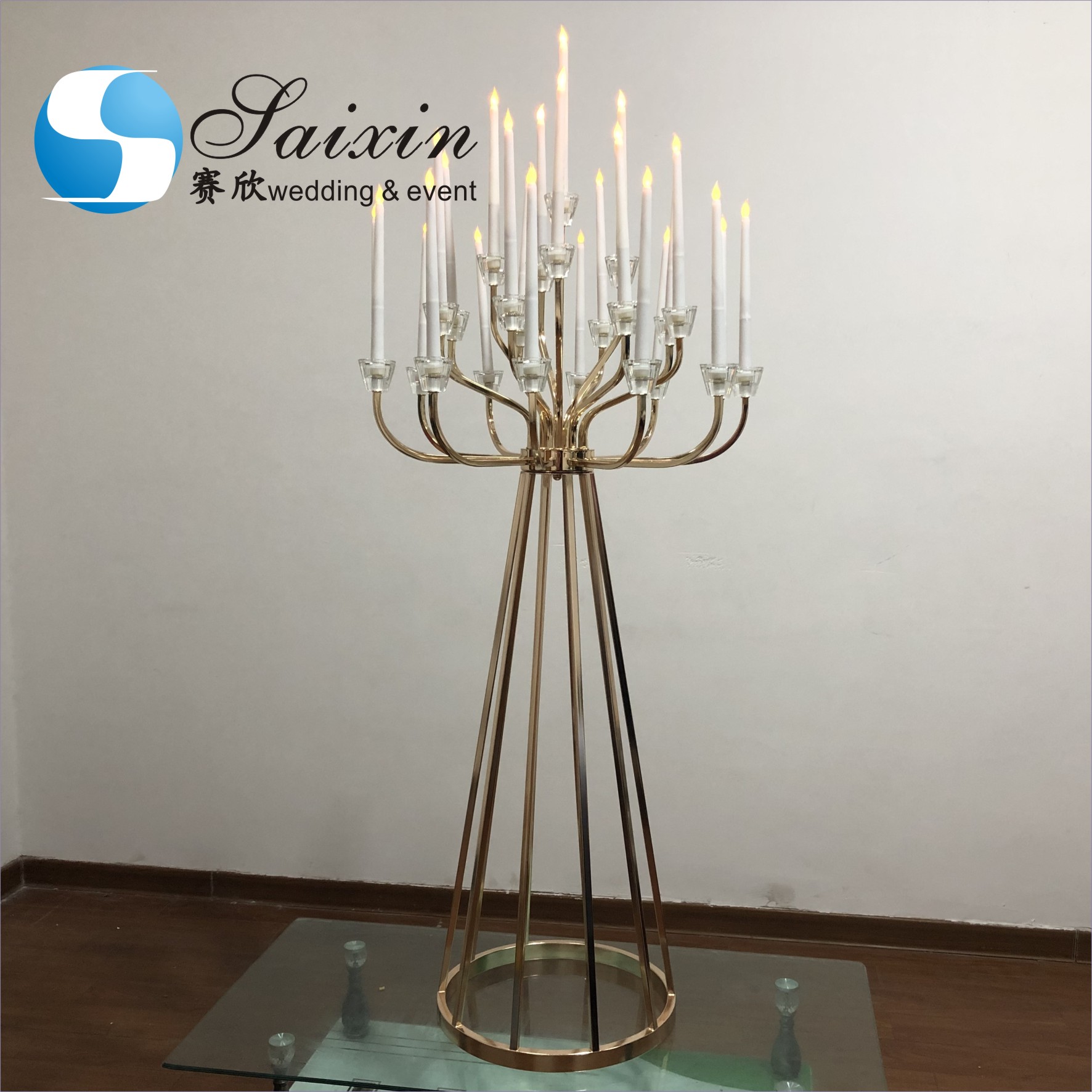 25 Arms Gold Metal Candelabra Candle Holder Holder Stand
