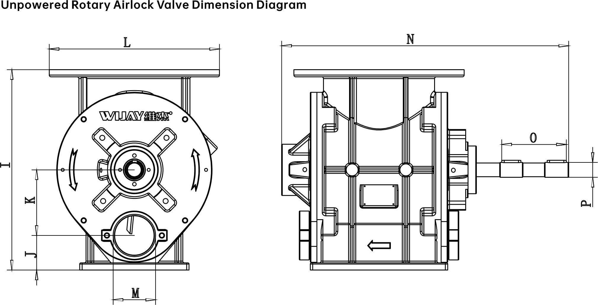 Drop Through Rotary Airlock Valve 0.1MPa-2.5MPa Air Lock Rotary Valve