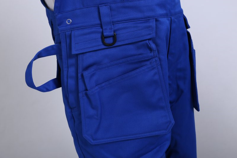 79% Cotton Blue Fr Coverall Bibs , 20% Polyester Chemical Protective Suit