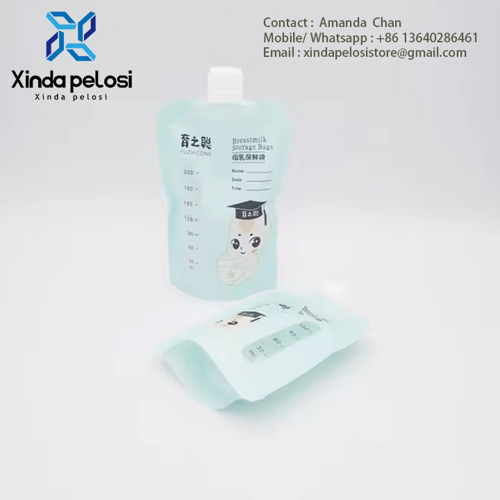 Custom Baby Food Bags ,Support Breast Milk Storage Bags, Milk Storage Stand Up Pouch With Valve