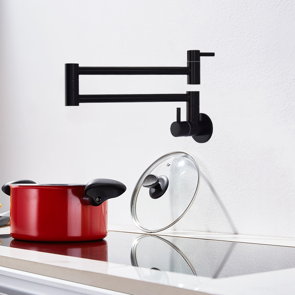 Double Handle Folding Pot Filler Kitchen Sink Faucet Tap Stainless Steel 304/316 Material