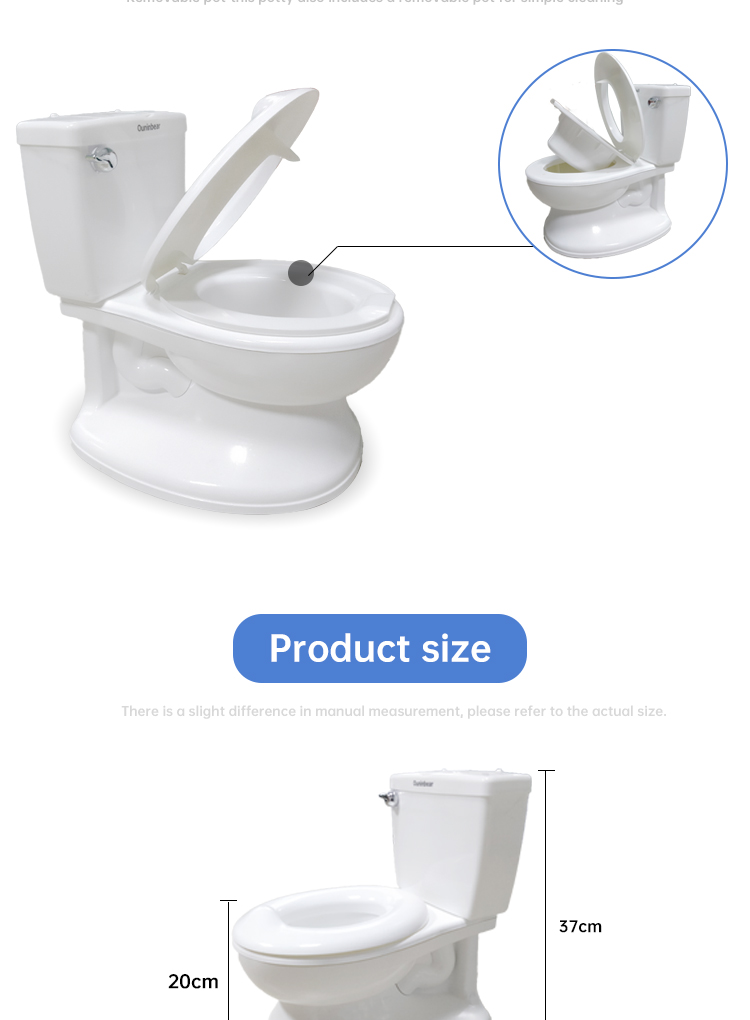 Pink Plastic Baby Potty Toilet EN71 Certified Pure Color Design Custom Logo Available