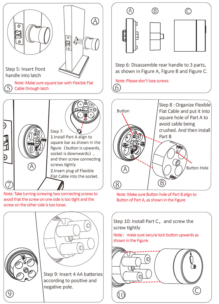 Wifi Cylinder Lock Zinc Alloy Round Home Gate Tubular Knob Lock