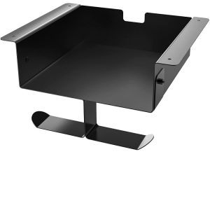 Single Square Modern 2mm Iron Desk Storage Shelf with Dual Headset Hanger Hook Holder