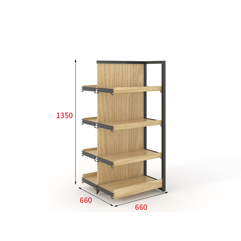 Wooden Supermarket Display Racks TGL OEM Powder Coating Surface