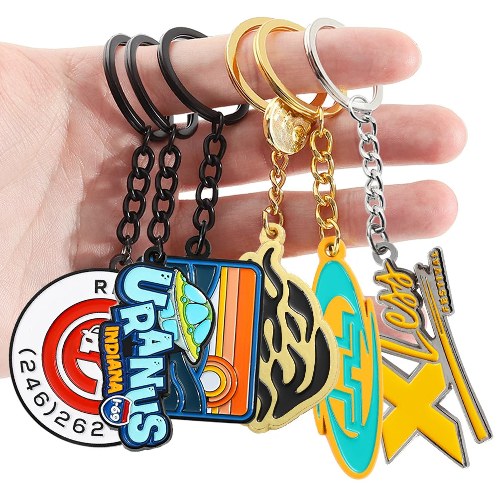 Metal Soft Hard Enamel Keychains Keychain Custom Logo 3D 2D Keyrings Keychain