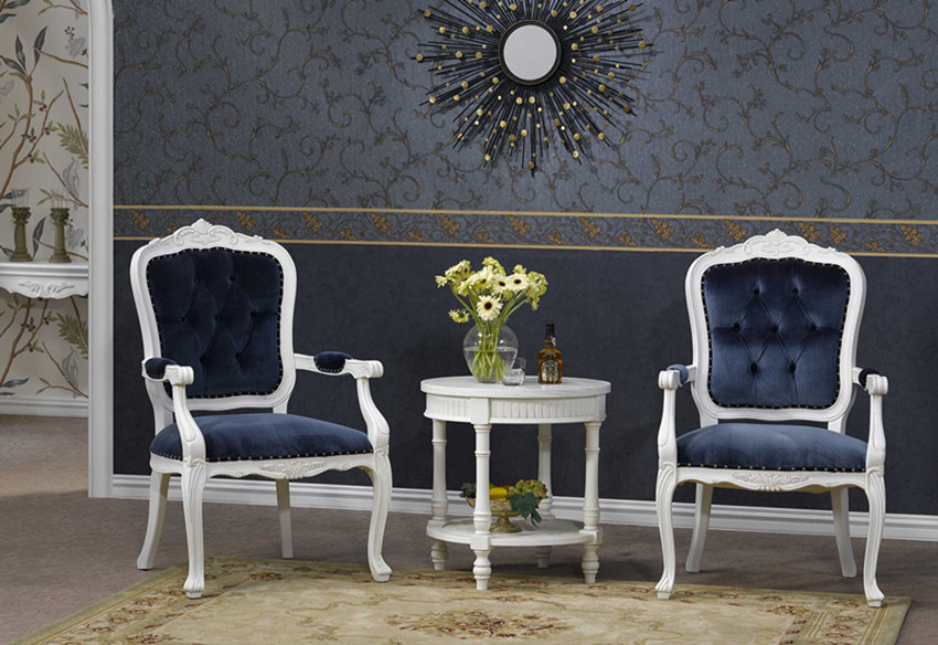 Italian Modern Classic Leisure Armchair Solid Wood Carved Elegant Princess Chair