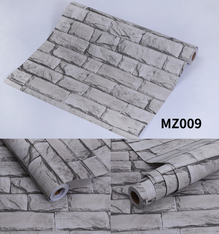 3D Slate Stone Brick Effect Wallpaper PVC 3D Brick Wallpaper For Walls