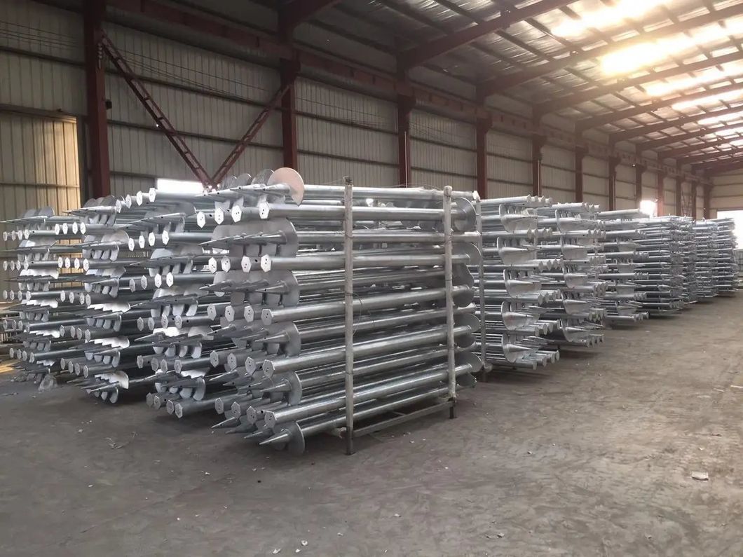 Double Leaf Pre Embedded Helical Ground Anchors Length 1600mm Galvanised Screw Piles