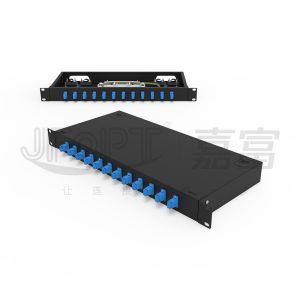 China LC/SC/FC/ST Rack Mount Fiber Patch Panel 12/24core With 19-inch Size Door Button Opening on sale