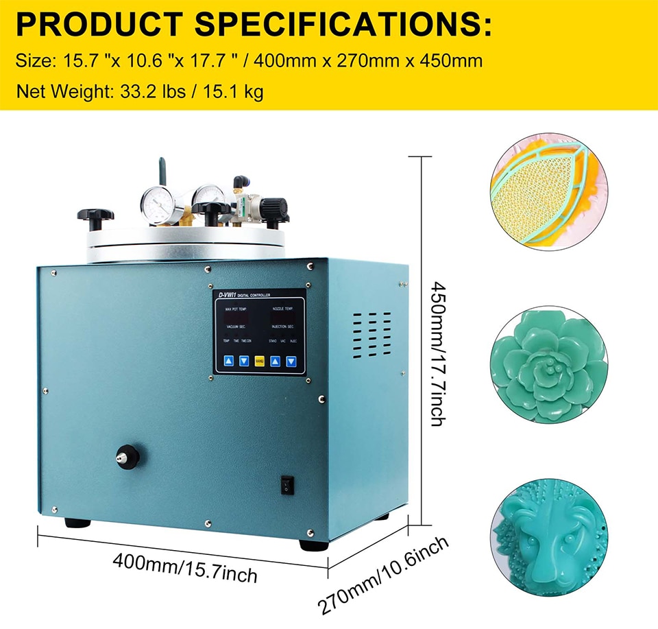 3Kg Capacity Wax Injection Molding Machine Digital Vacuum Casting