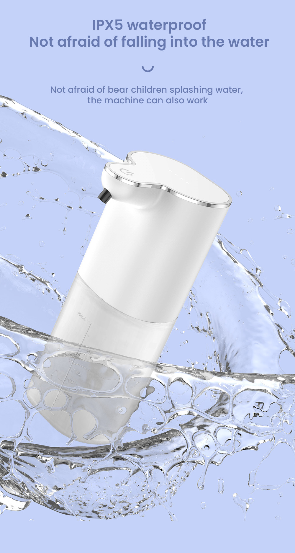 400ml Touchless Automatic Soap Dispenser 4 Speed Adjustment Waterproof Smart Dispenser
