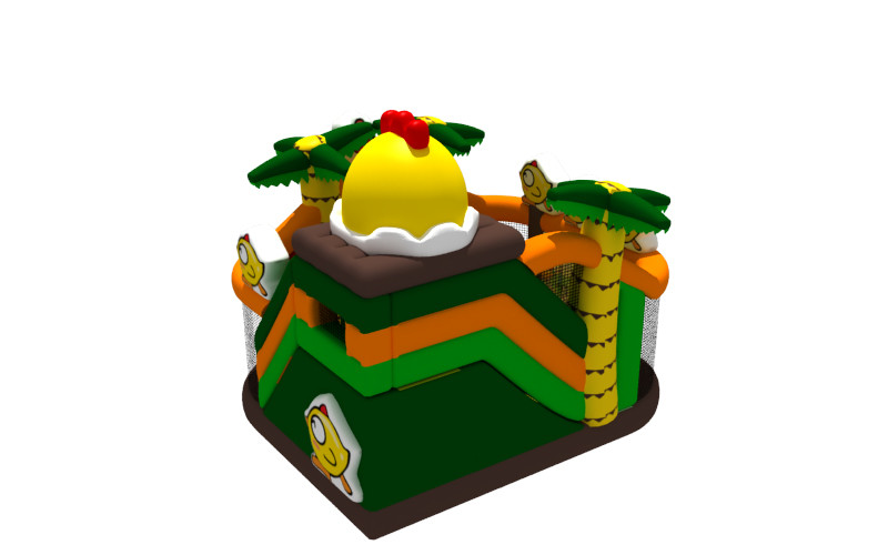 Inflatable Combos Outdoor Jungle Chicken Egg Inflatable Bouncer House With Dry Slide Inflatable Castle Combo