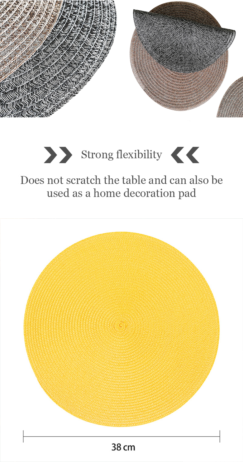 Kitchen Room Space Luxury Golden Waterproof PVC Round Christmas Dining Table Place Mats